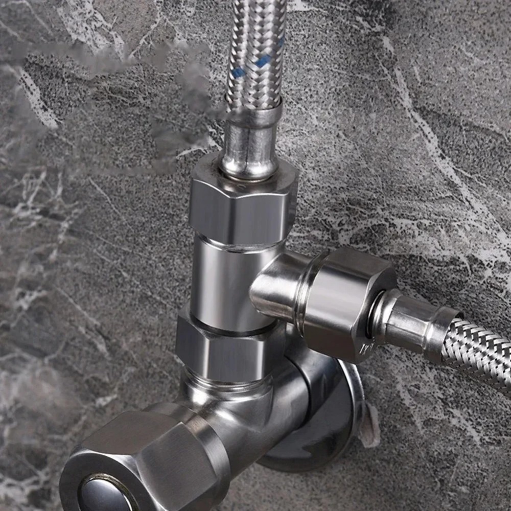 Toilet Flush Valve - G1/2 Stainless Steel T Adapter Diverter